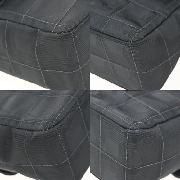 CHANEL CC Logo New Travel Line Chain Shoulder Bag Canvas Leather Black 310RP04 - Picture 13 of 16